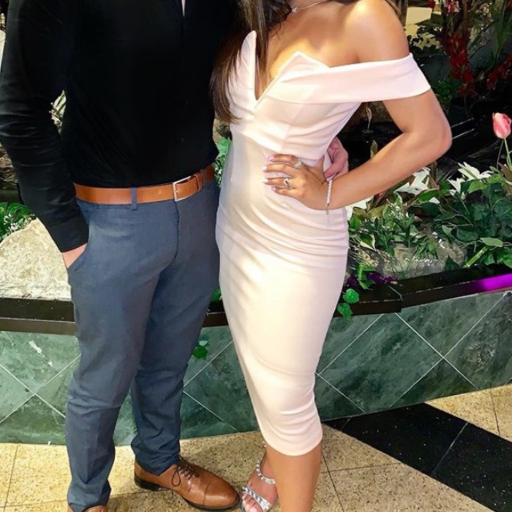 Pale Pink Midi Dress